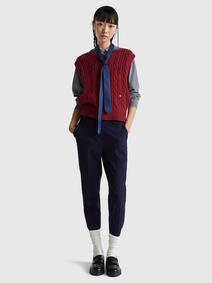 S/L V NECK SWEATER Women image number 3